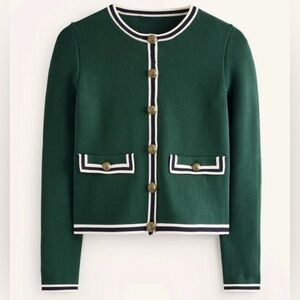 BODEN Holly Knitted Jacket Cotton Cardigan Sweater Size 8